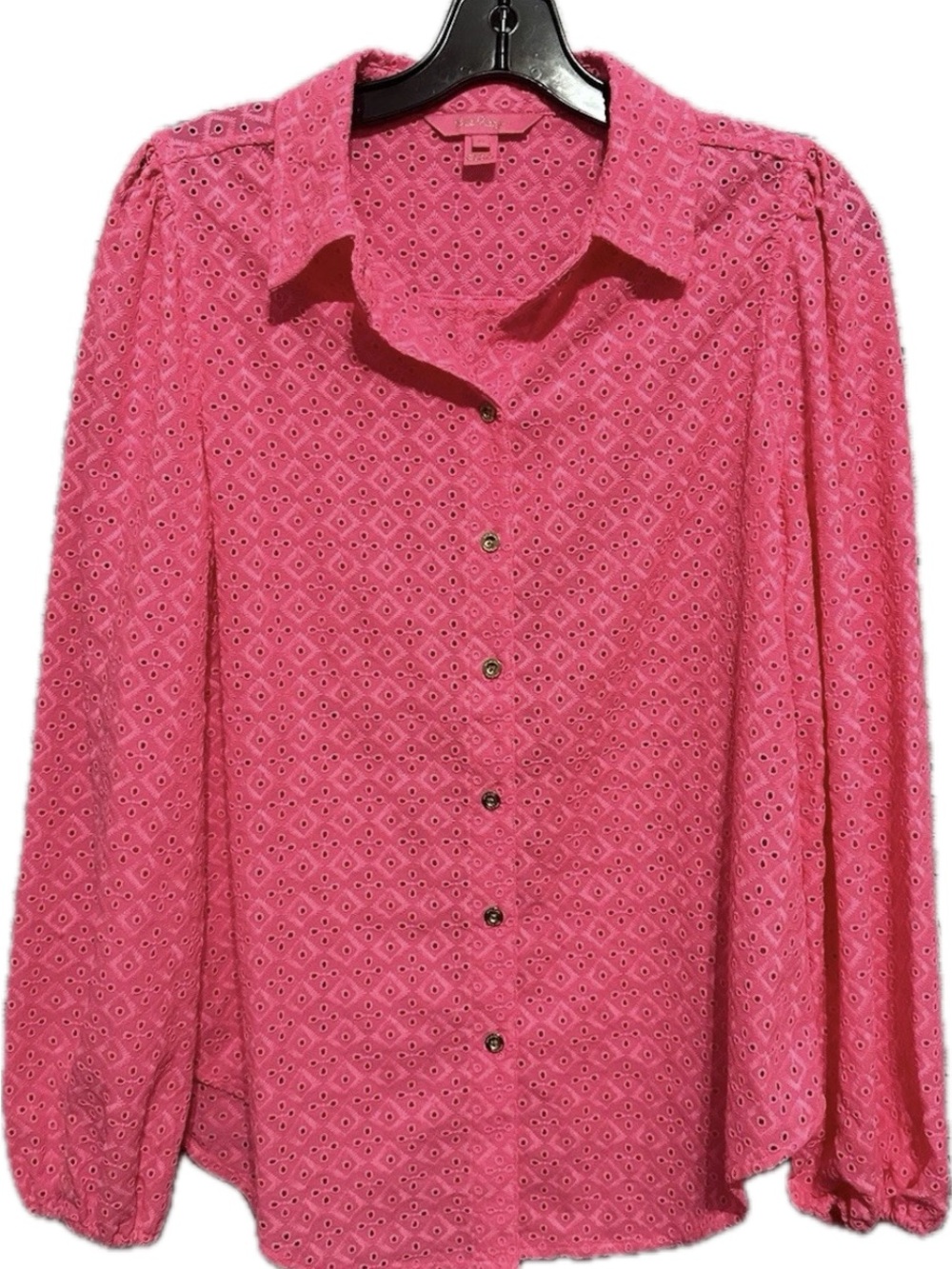 Lilly Pulitzer Pink Eyelet Button-Down Shirt